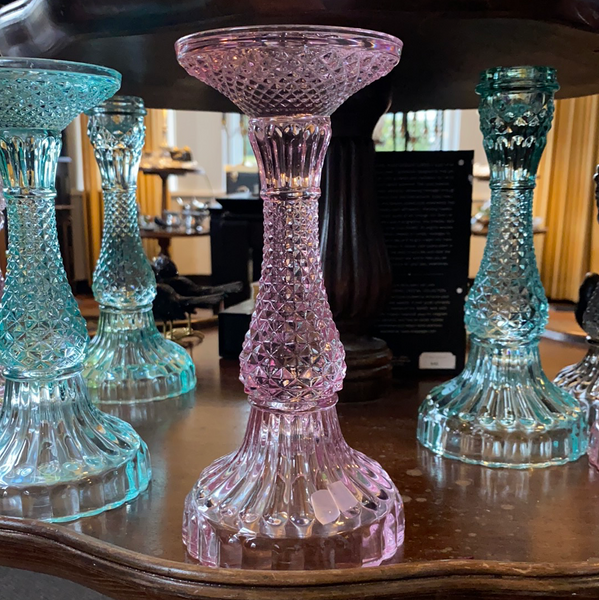 Vintage inspired glass candle holders