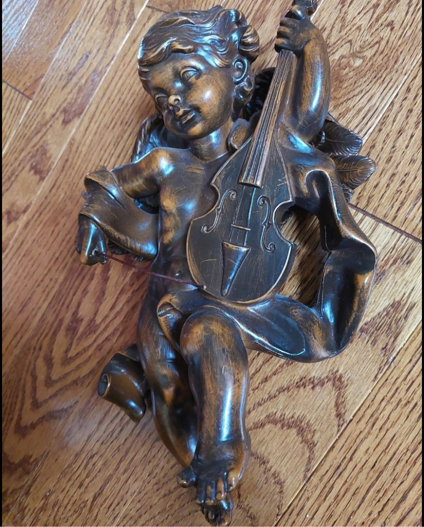Vintage Italian Cherub playing a violin