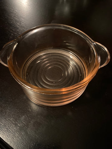 Pink Depression Glass Serving Dish w/ Handles