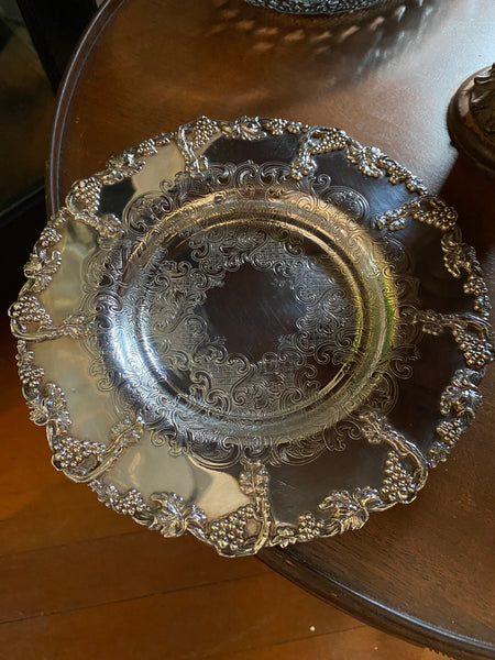 Old English Reproduction Silver Dish 8"