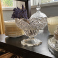 Antique Glass Footed Compote Bowl w/ Sawtooth Edge