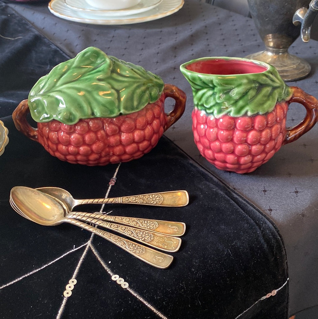Vintage Grape Jay Willfred Sugar Bowl & Creamer Set