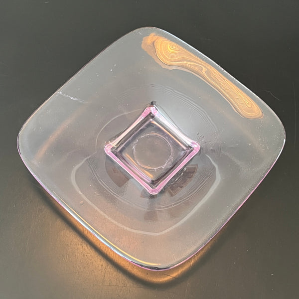 Pink Clear Glass Dish