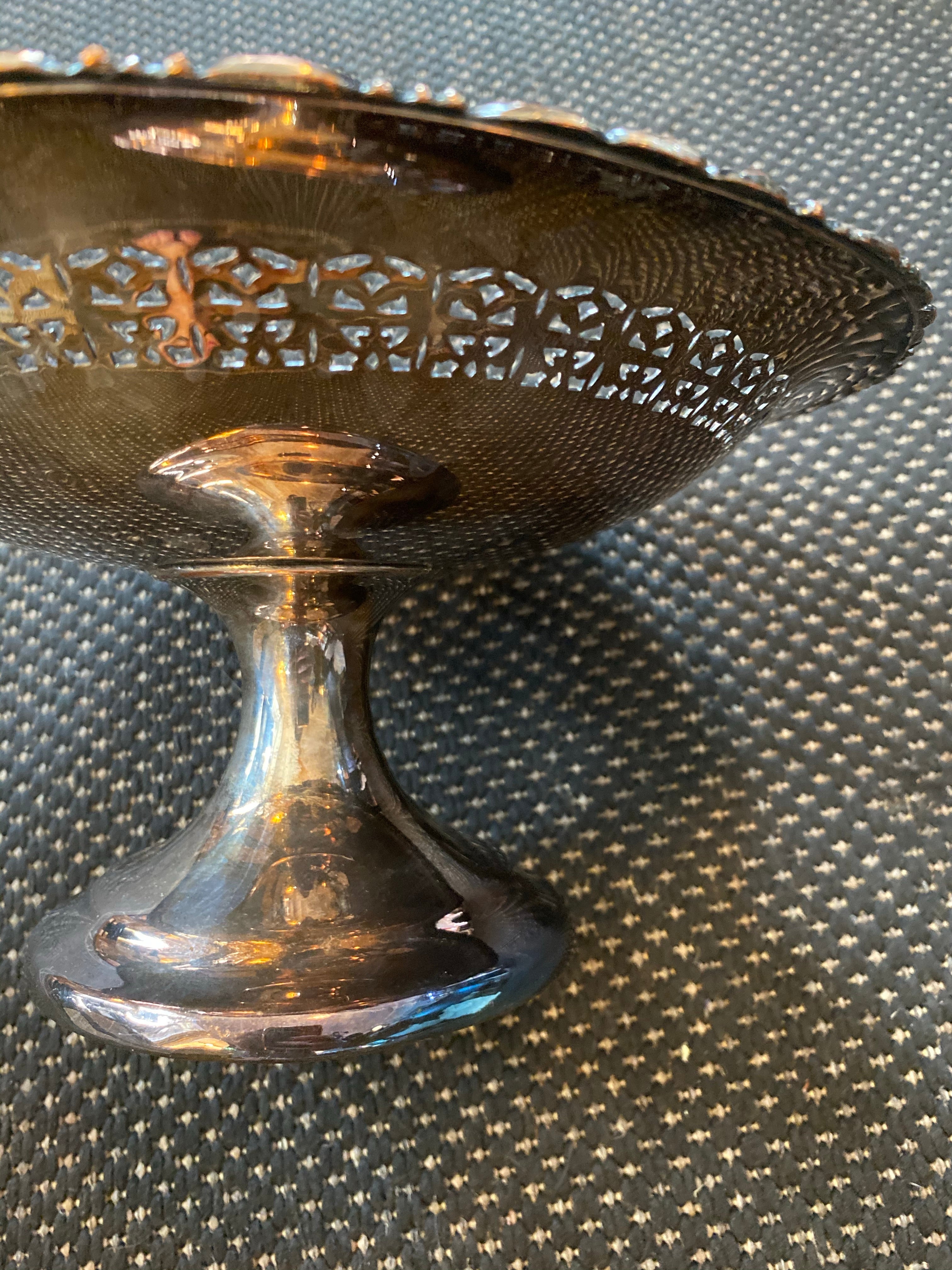 Silver Plate E.P Copper Large Pedestal Dish
