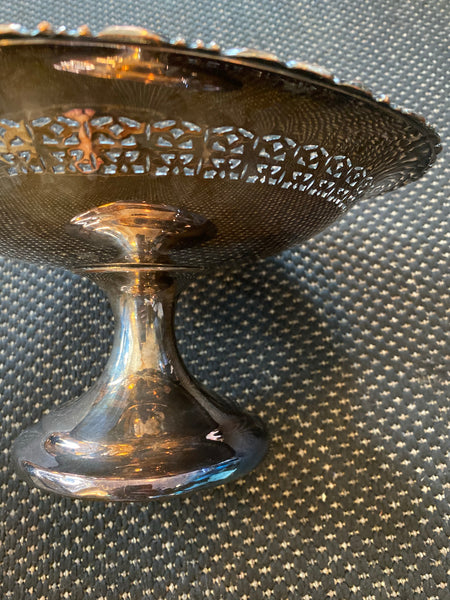 Silver Plate E.P Copper Large Pedestal Dish