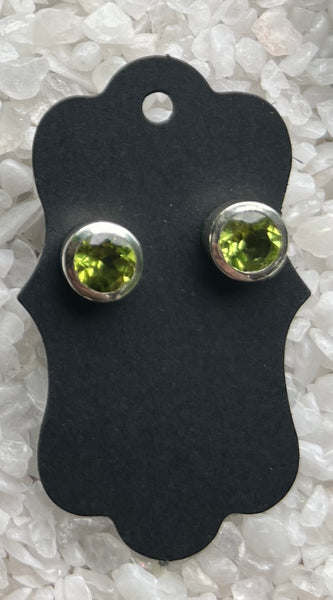 Silver Stud Earrings w/ Semi Precious Stones