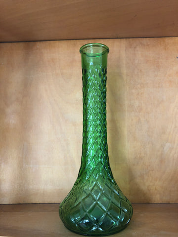 Emerald Diamond Cut Vase 9"