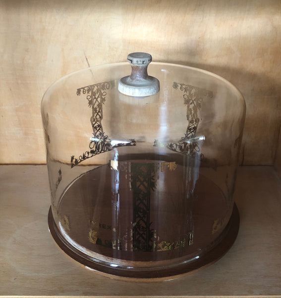Pyrex cheese/ charcuterie server w/ trellis & leaf pattern