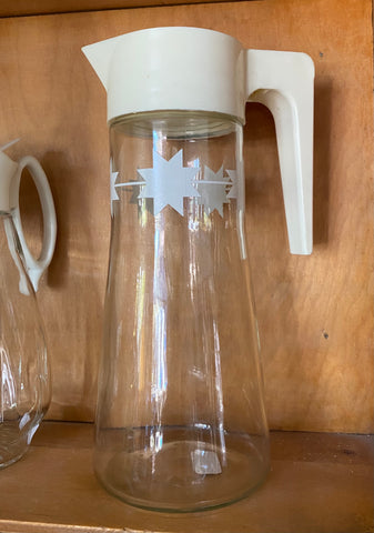 Vintage Anchor Hocking Tall Glass Syrup Dispenser w/ Stars