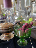 Vintage E.O. Brody Green Swirl Footed Compote