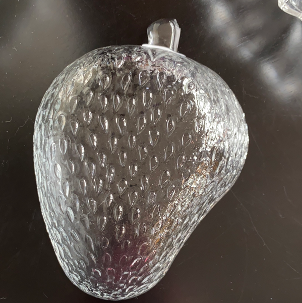 Vintage KIG Textured Glass Strawberry Bowl