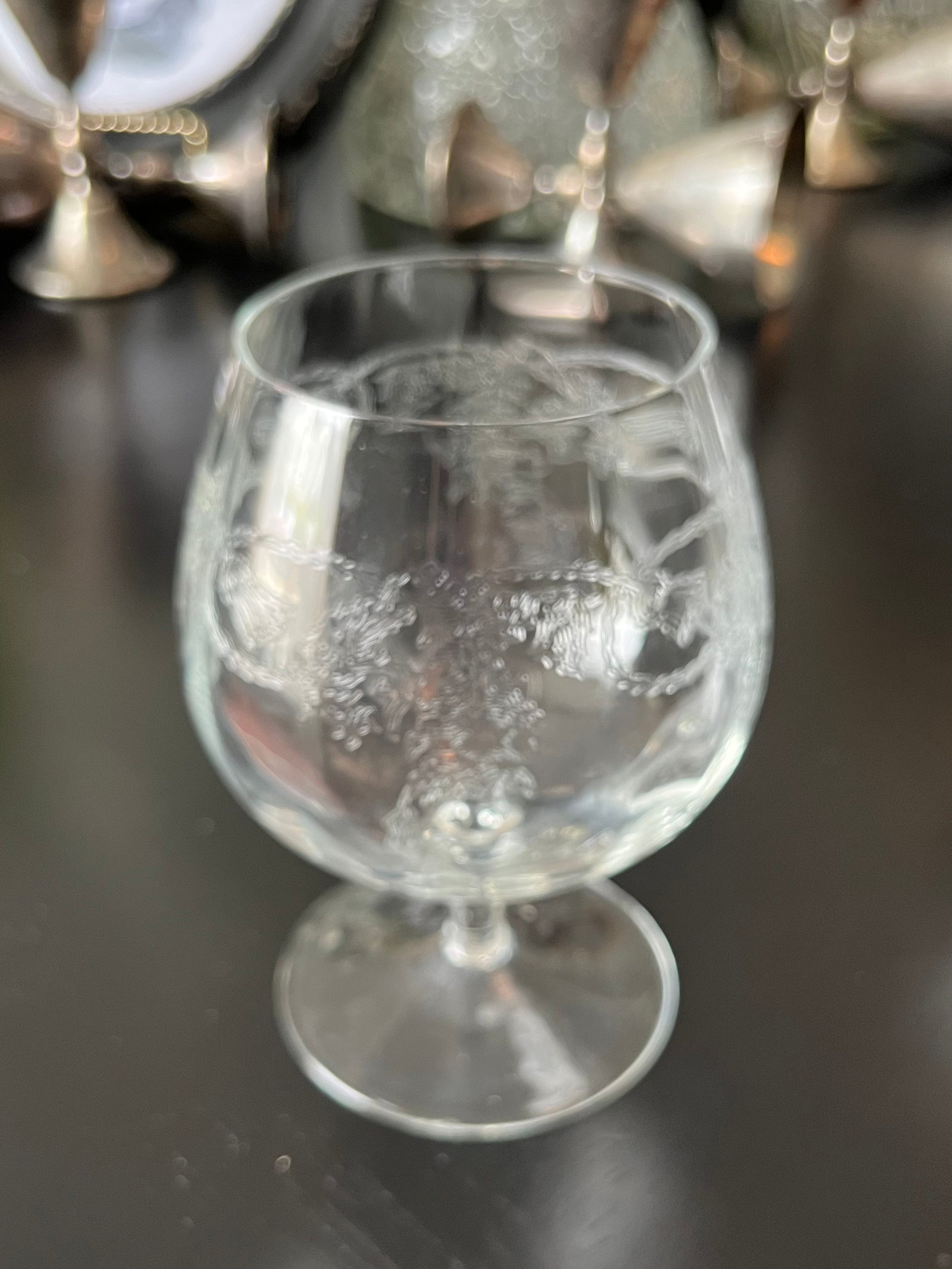 Clear Depression Glass Brandy Snifter Set