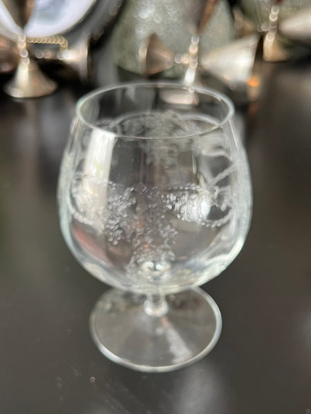 Clear Depression Glass Brandy Snifter Set
