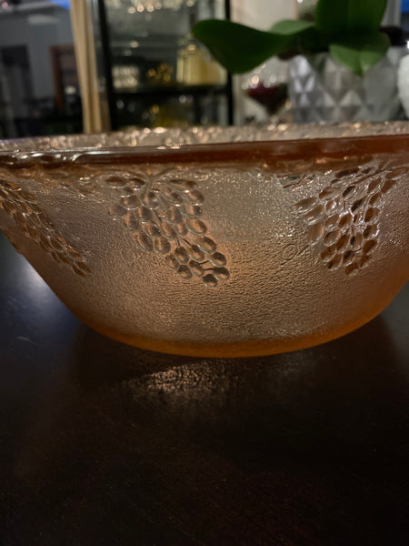 Pink Depression Glass Bowl  w/ Succulent Arrangement