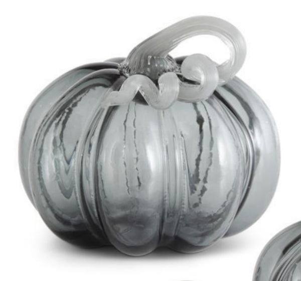 Grey Handblown Glass Pumpkins