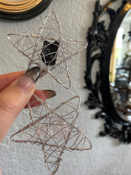 Vintage Inspired Silver Wire Star w/ Crystal