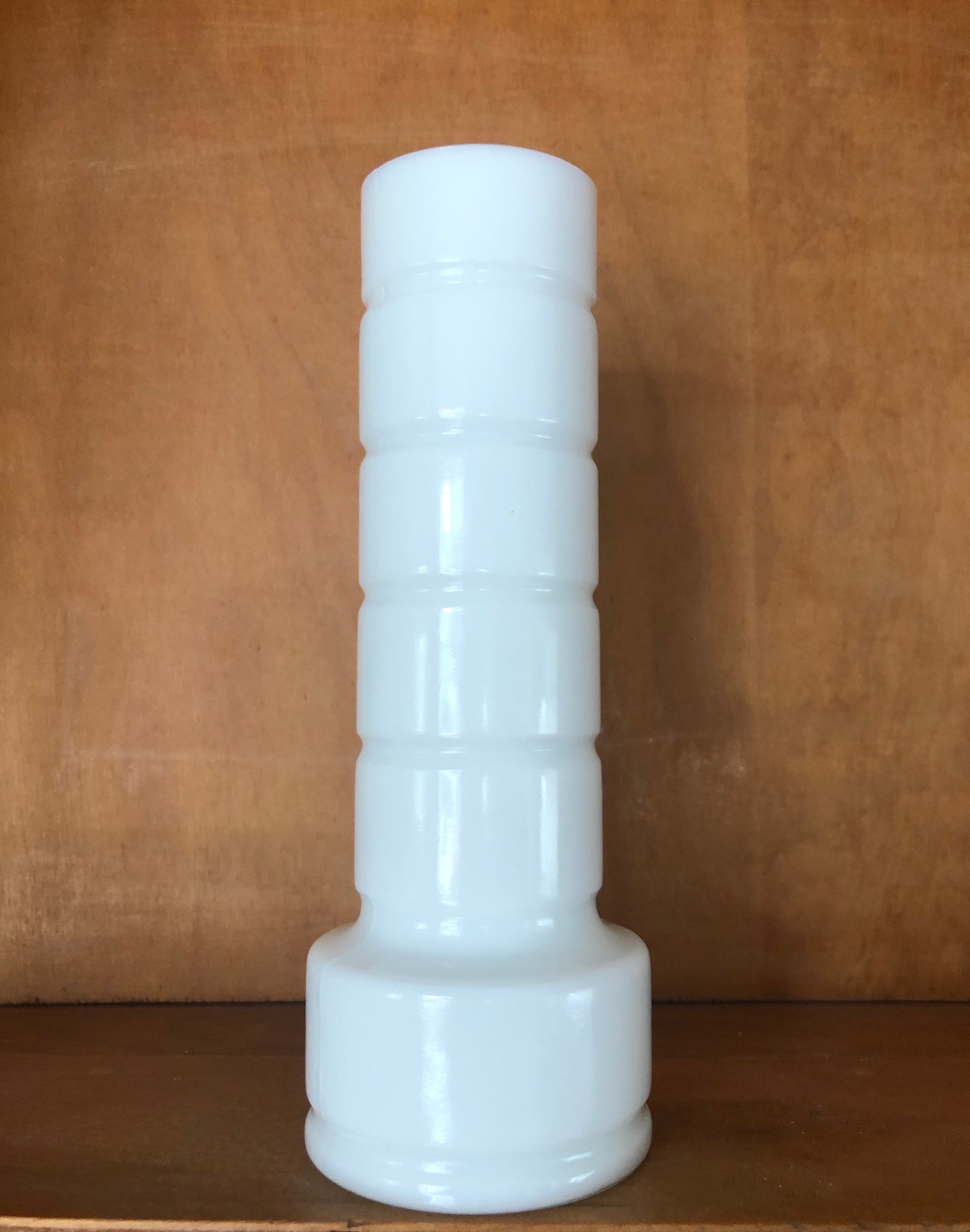 Milk glass ribbed bud vase