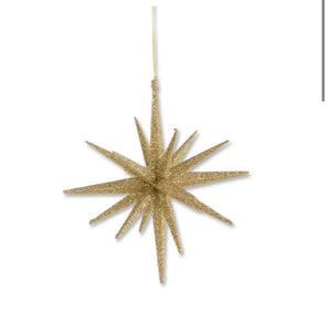 6” 18 Point Gold Glitter Star Ornament