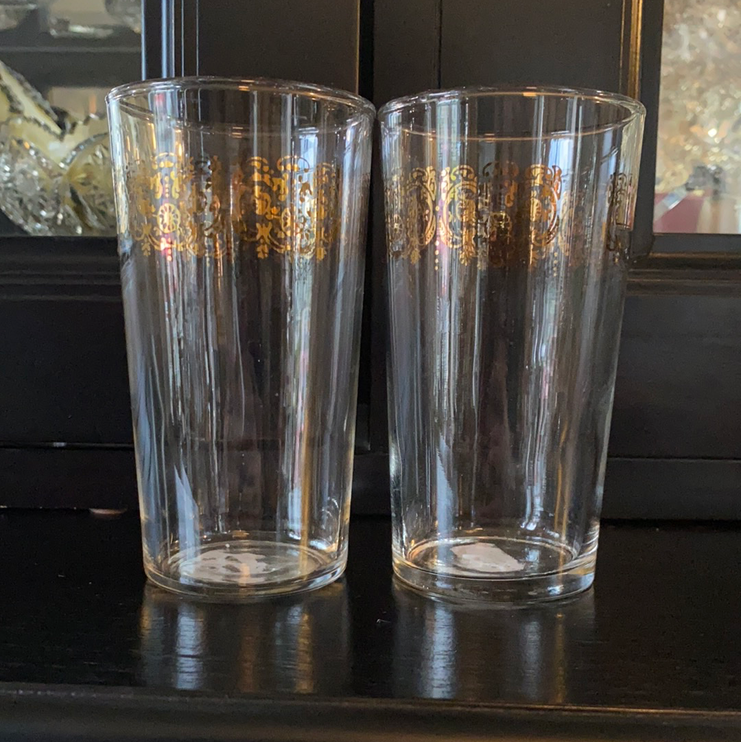 Vintage Gold Banded Juice Glass