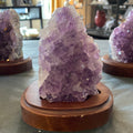Amethyst Cluster on wood base Unique #1 - 4" to 7"