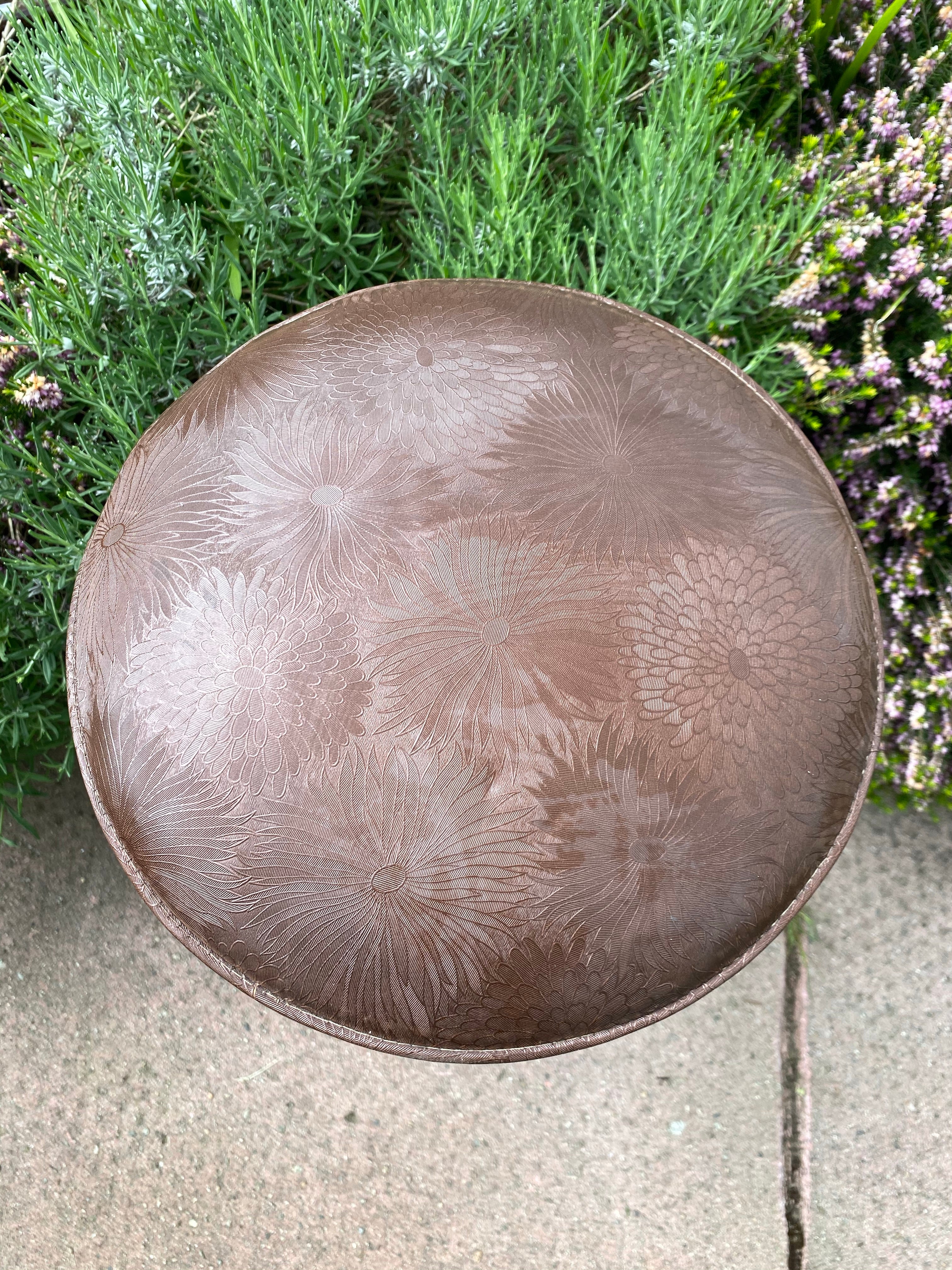 Brown Stool w/ Original Floral Vinyl