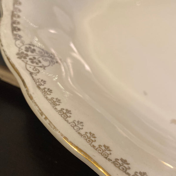 Grindley England “Cream Petal” Gold Trim Oval Serving Platter
