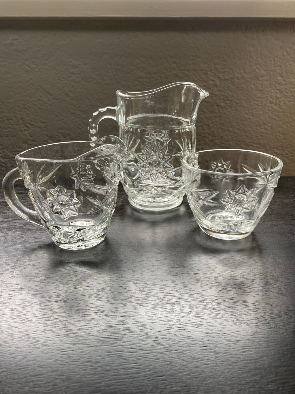 Vintage Anchor Hocking Cream & Sugar Starburst