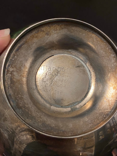 Vintage Silver flower bowl w/ Frog 318