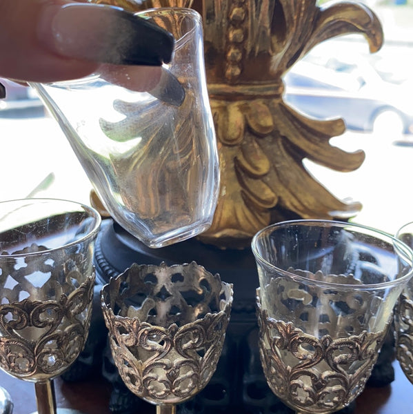 Antique Silver Cordial Stems