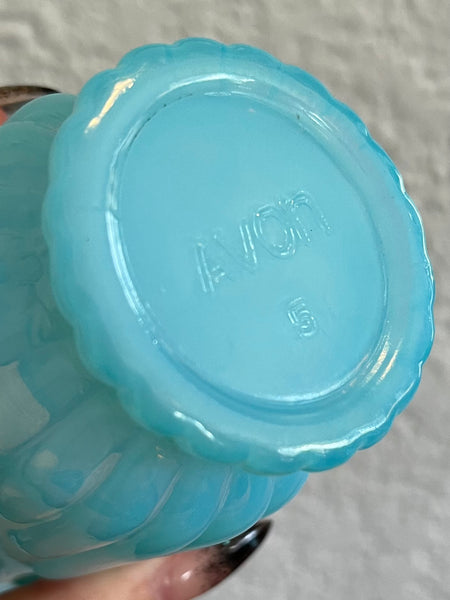 Vintage Bristol Avon Blue/ Aqua Opalescent Glass Tumbler