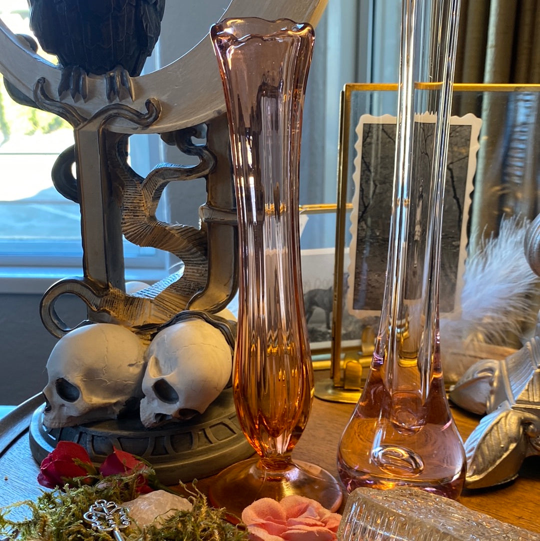 Pink Depression Glass Old Colony/ Open Lace Bud Vase