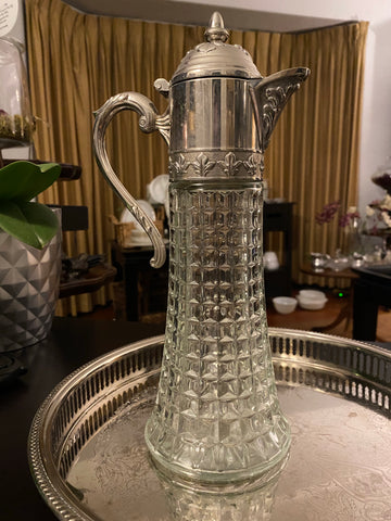 Italian Chill It Pitcher ~ Primrose Silver w/ Quilted Crystal