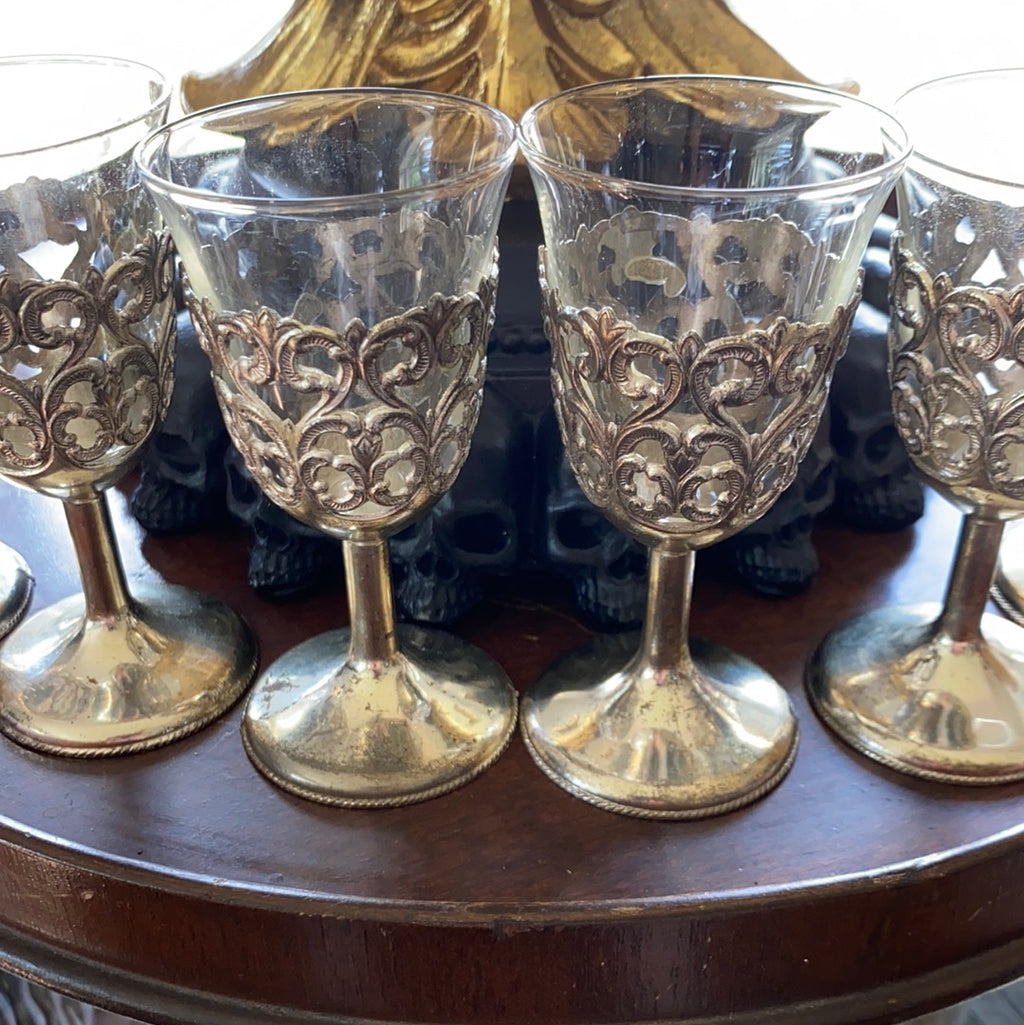 Antique Silver Cordial Stems