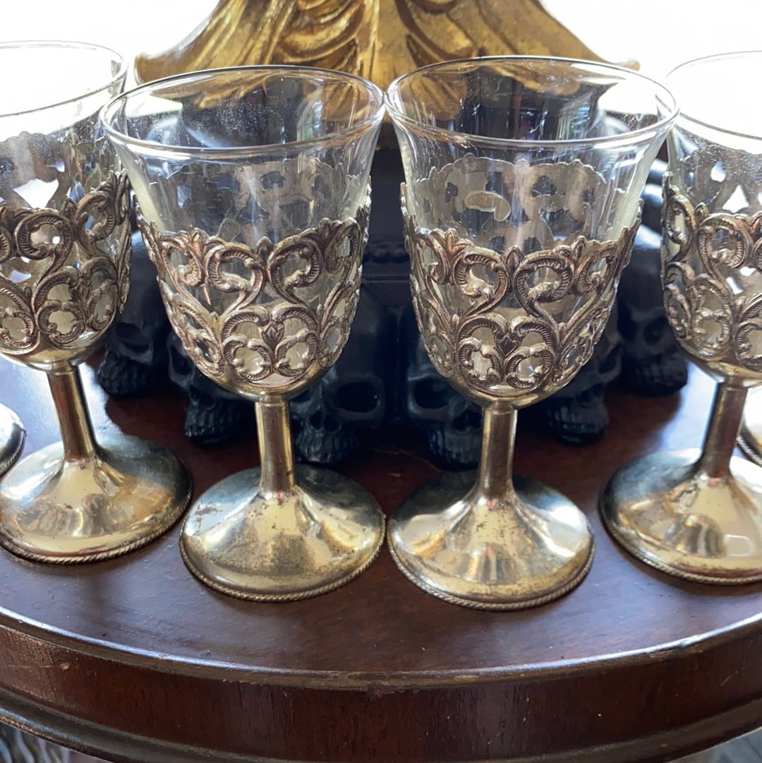 Antique Silver Cordial Stems