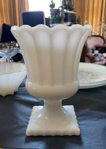 Vintage Milk Glass Grecian Urn-style