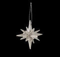 2 Inch 9 Point Silver Glitter Star Ornament