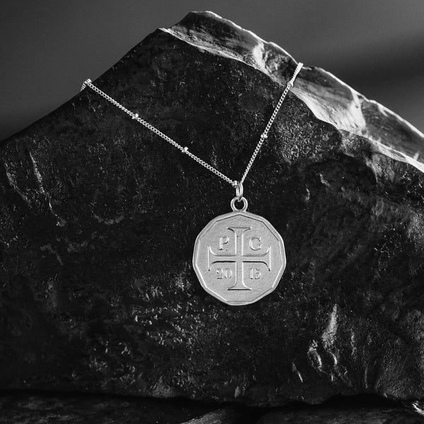 P + G Double Sided Coin Necklace