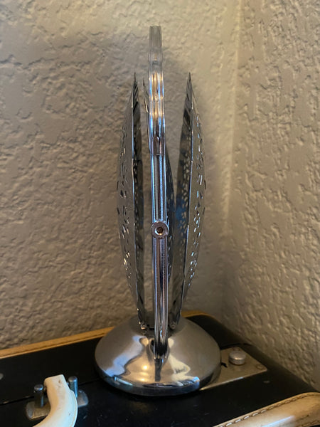 Vintage Chrome Plated 3-Tier Folding Tidbit Stand