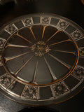 Pink Depression Glass fleur-de lis sandwich plate