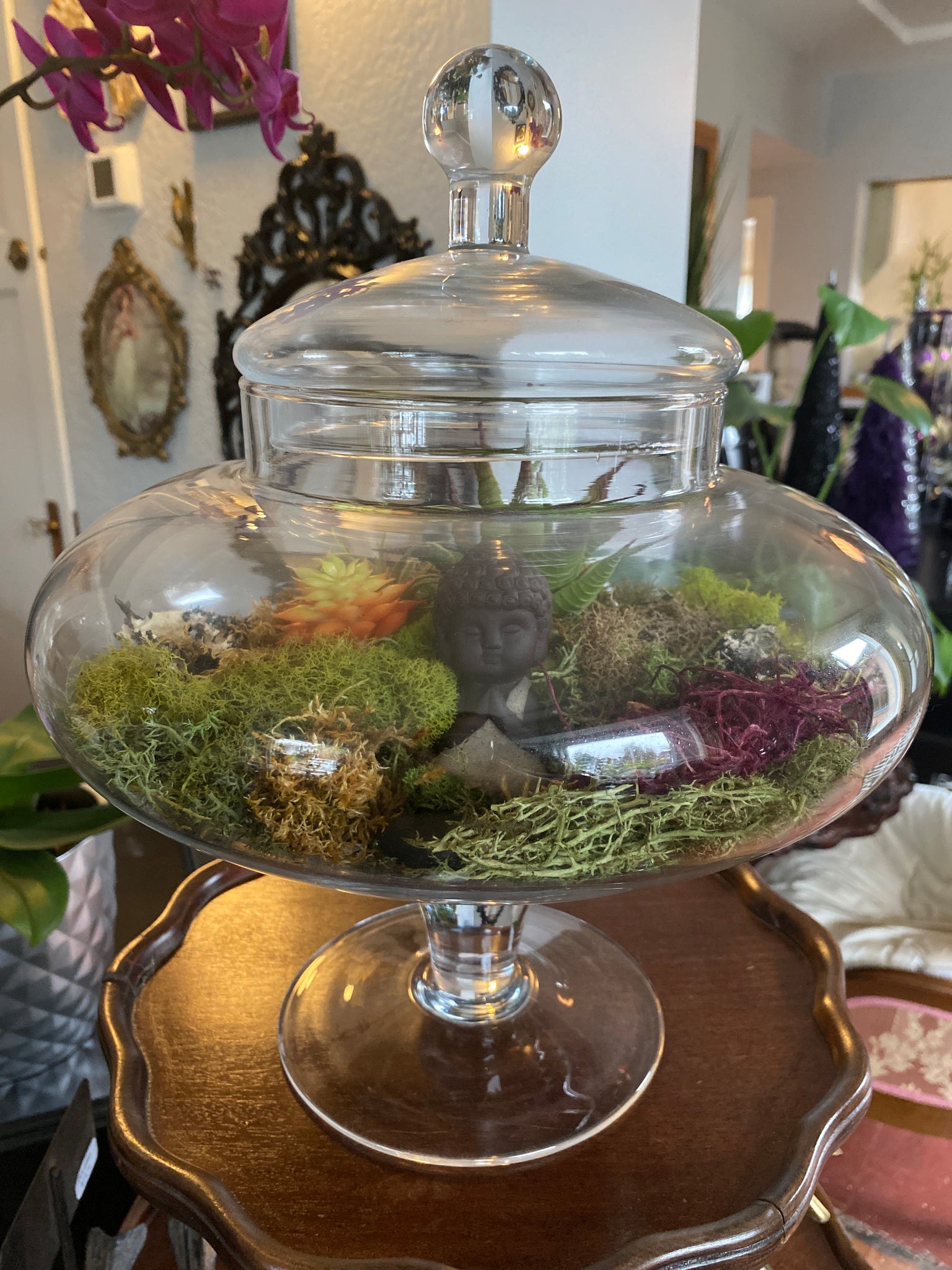 Terrarium w/ Beige Buddha 11"x 12"