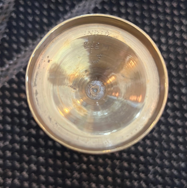 Vintage Indian Brass Vase with engraved leaf detail
