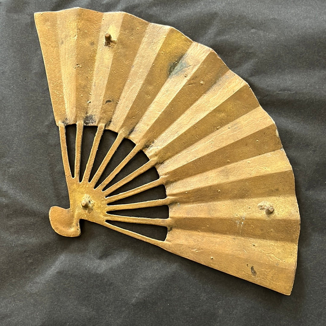Vintage Mid-Century Brass Japanese Fan
