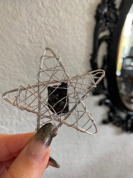 Vintage Inspired Silver Wire Star w/ Crystal