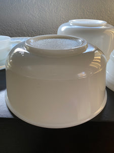 Milk glass footed mixing bowl