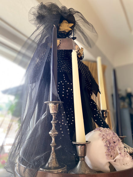 Winnie the Witch w/ Black Veil & Sequinned Dress