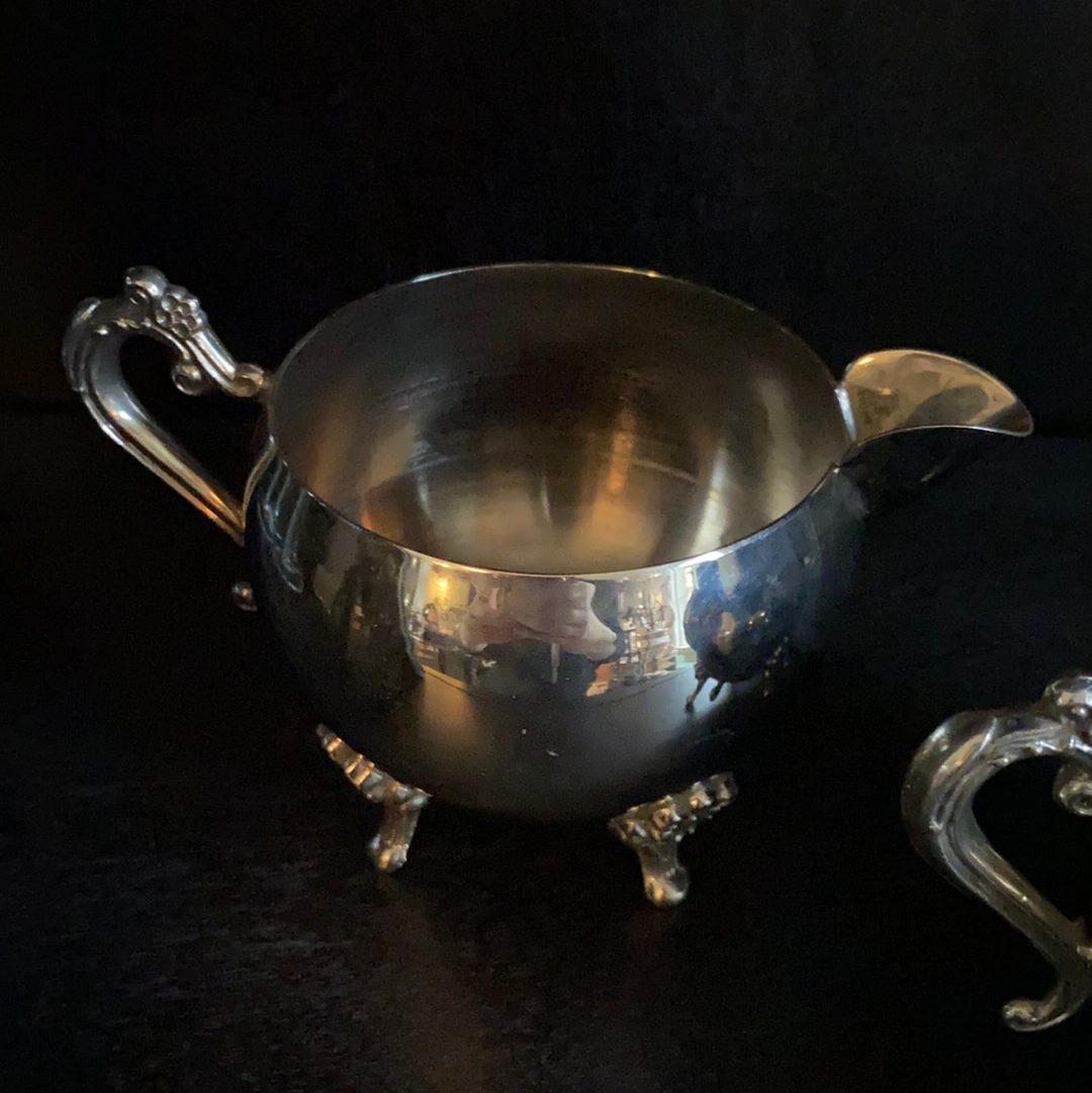 Vintage Leonard Silver Plate Creamer & Sugar