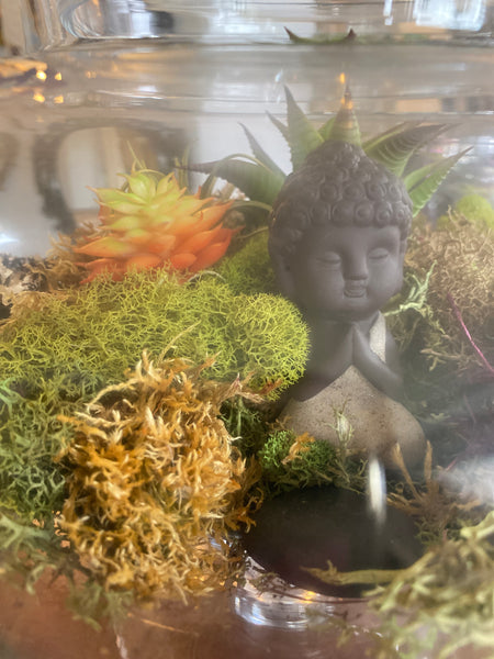 Terrarium w/ Beige Buddha 11"x 12"