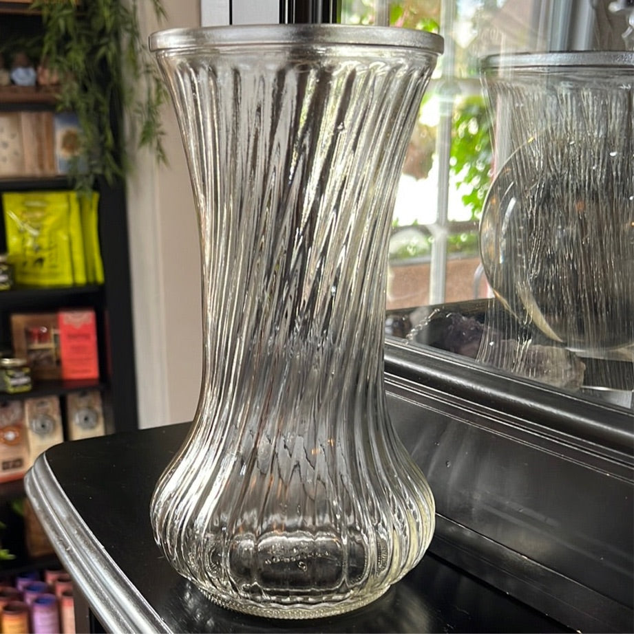 Vintage Twisted Vase Hoosier Glass