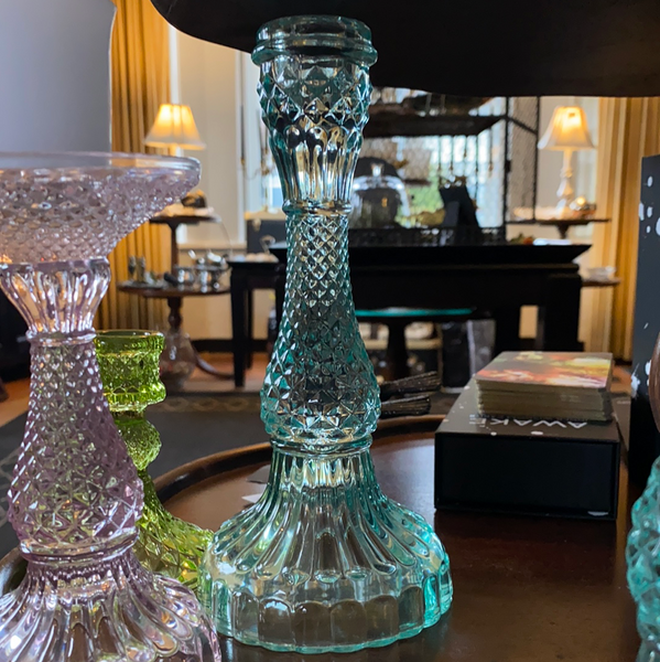 Vintage inspired glass candle holders