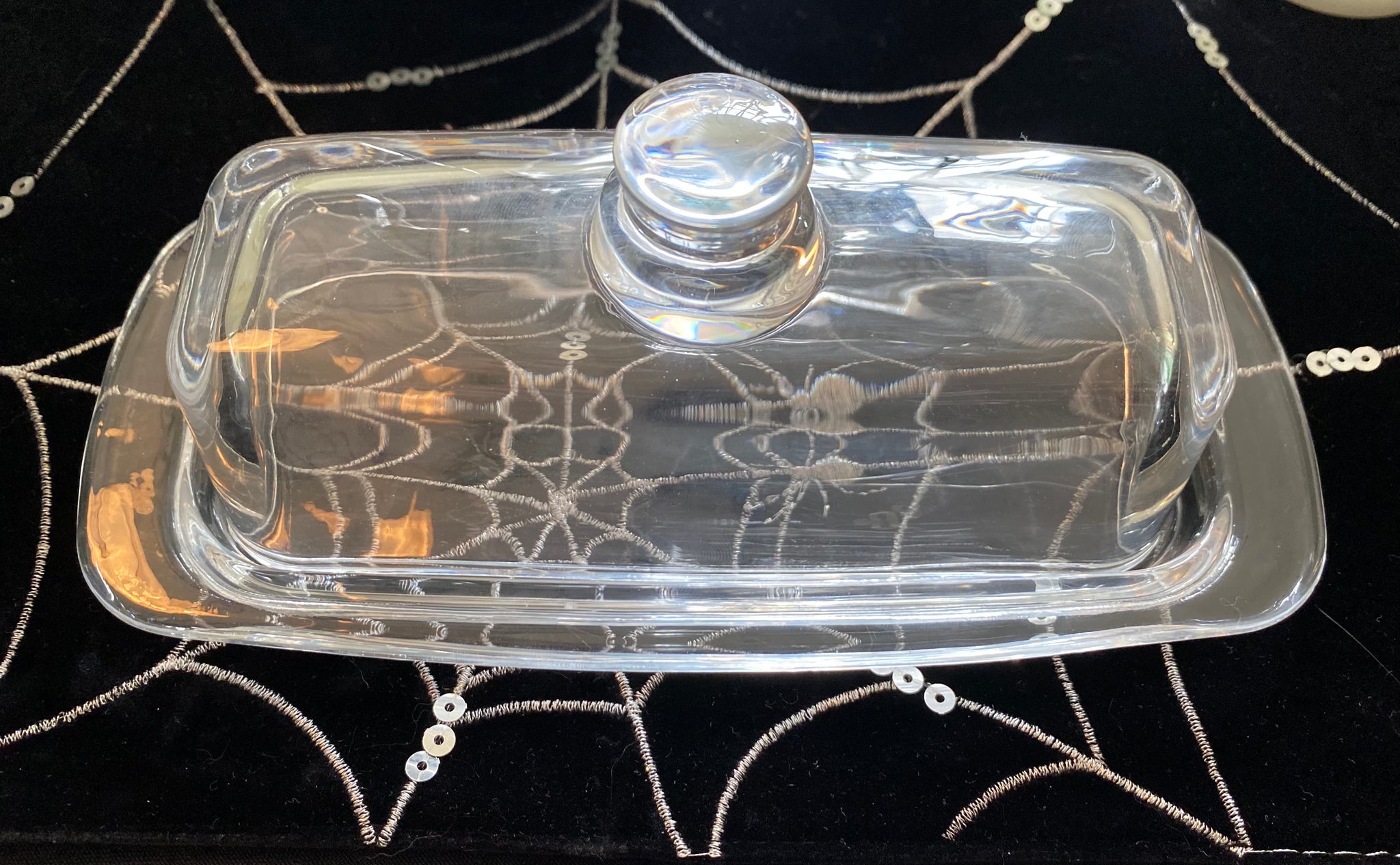 Vintage Clear Glass Butter Dish